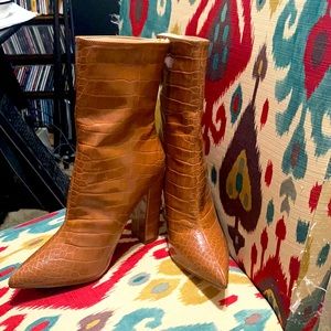 New Faux Leather brown booties!